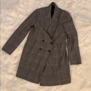 Plaid Double Breasted Blazer